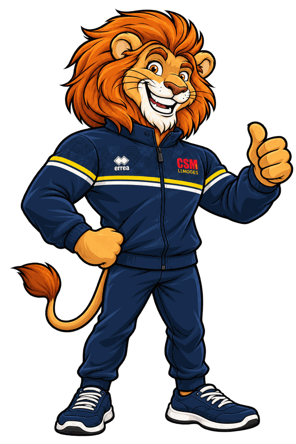 Lion du club en survêtement